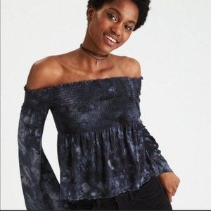 American Eagle Tie Dye Off The Shoulder Top
